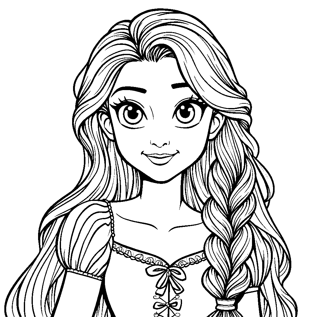 Rapunzel's hair styled in a beautiful braid