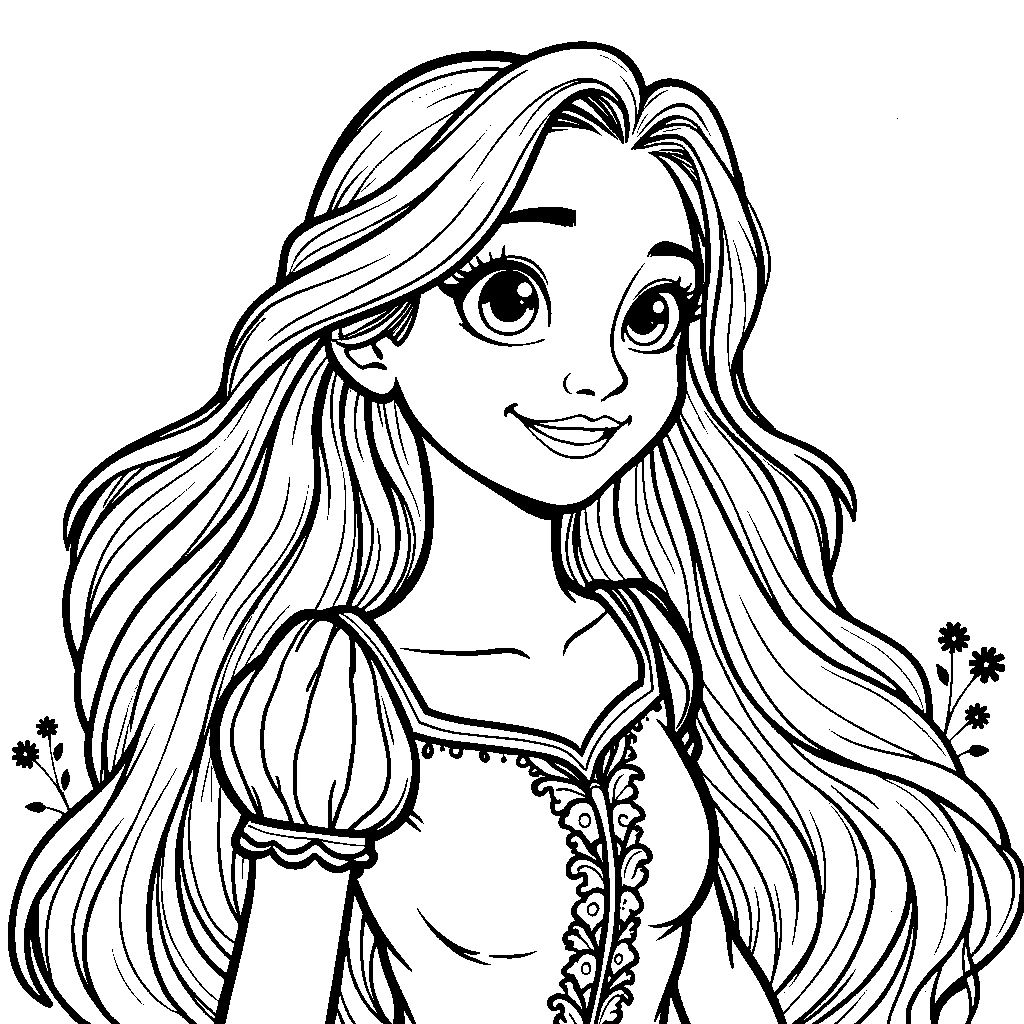 Rapunzel's smile shining bright with happiness