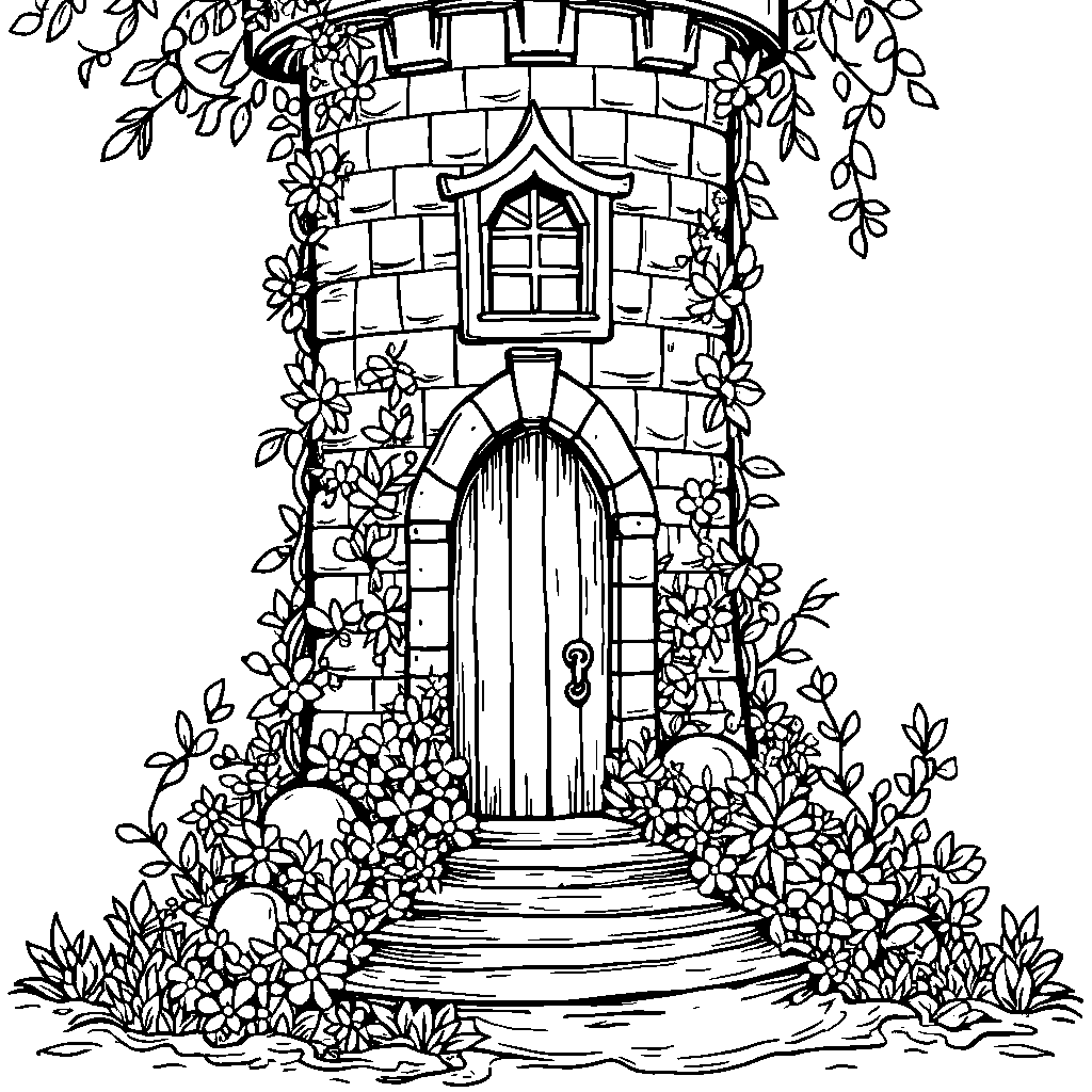 Rapunzel's tower with a secret hidden door