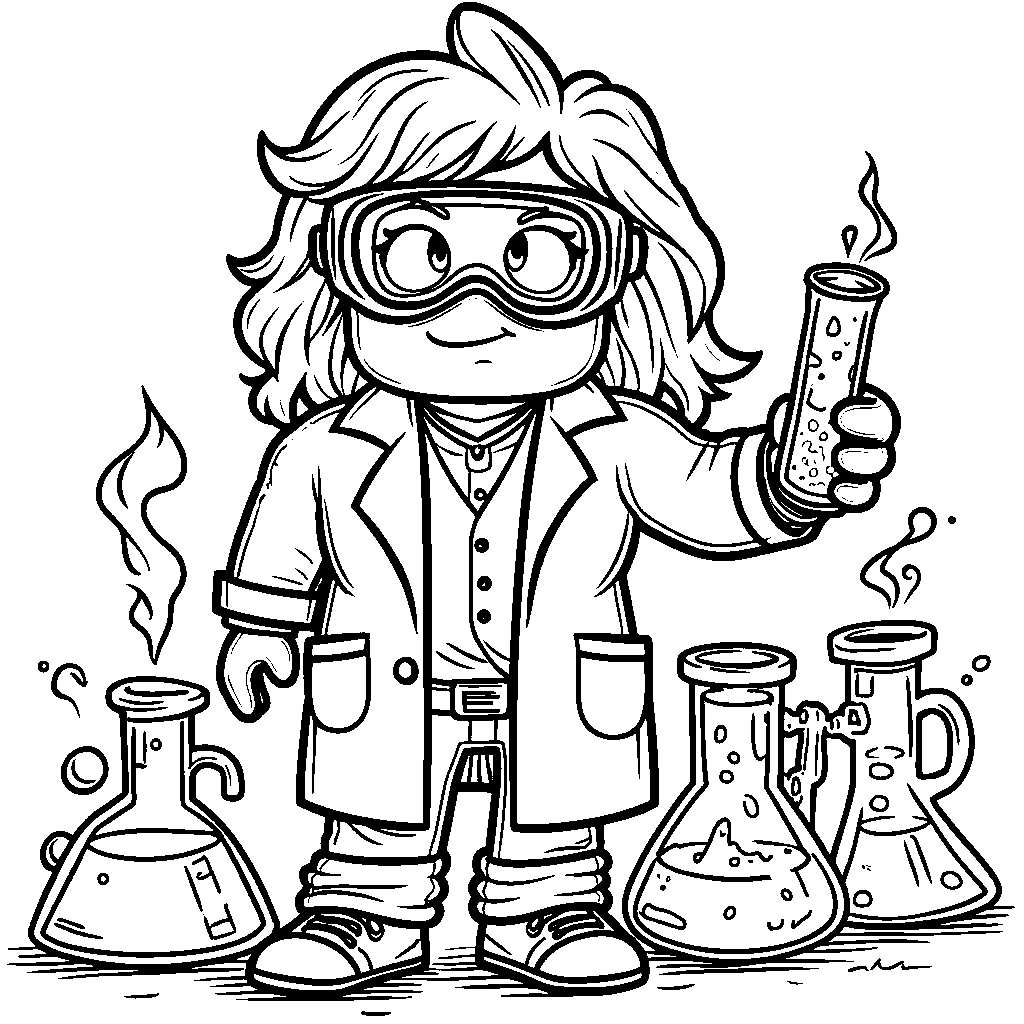 A Roblox Avatar Dressed as a Scientist with a Lab Coat