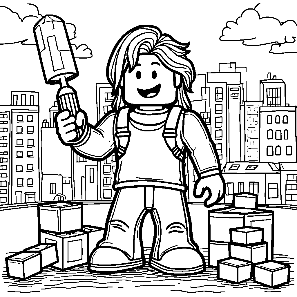 A Roblox Game Character with a Giant Glue Stick