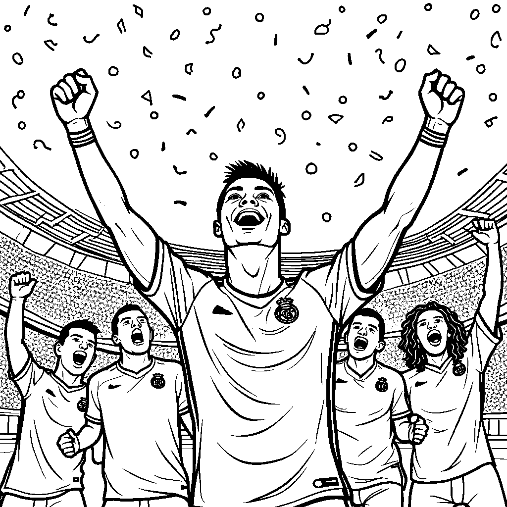 Ronaldo celebrating a win with his teammates