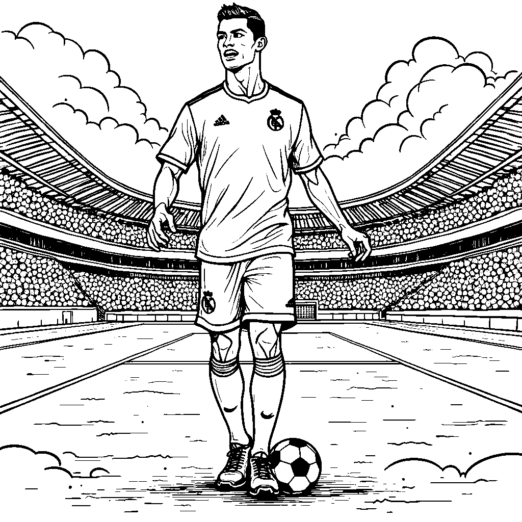 Ronaldo standing on one foot while balancing the ball