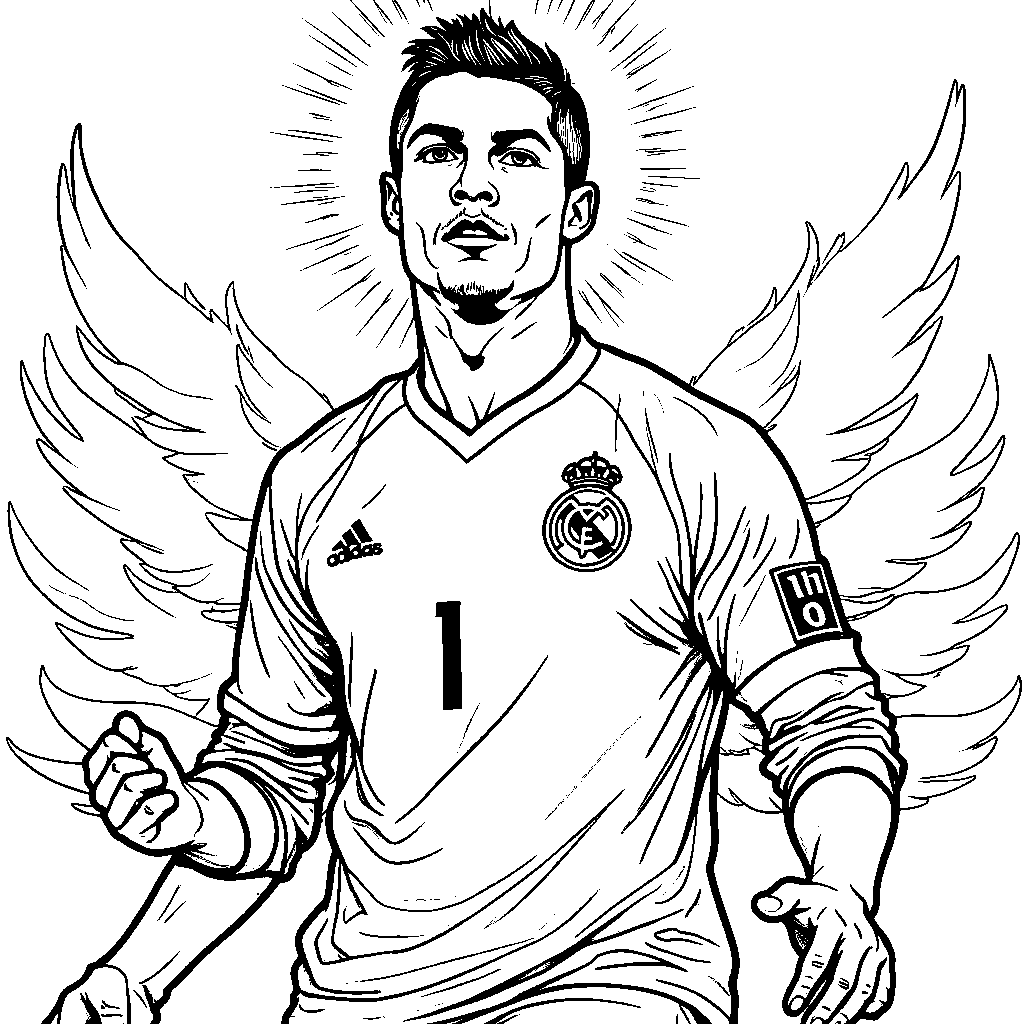 Ronaldo surrounded by a halo of light