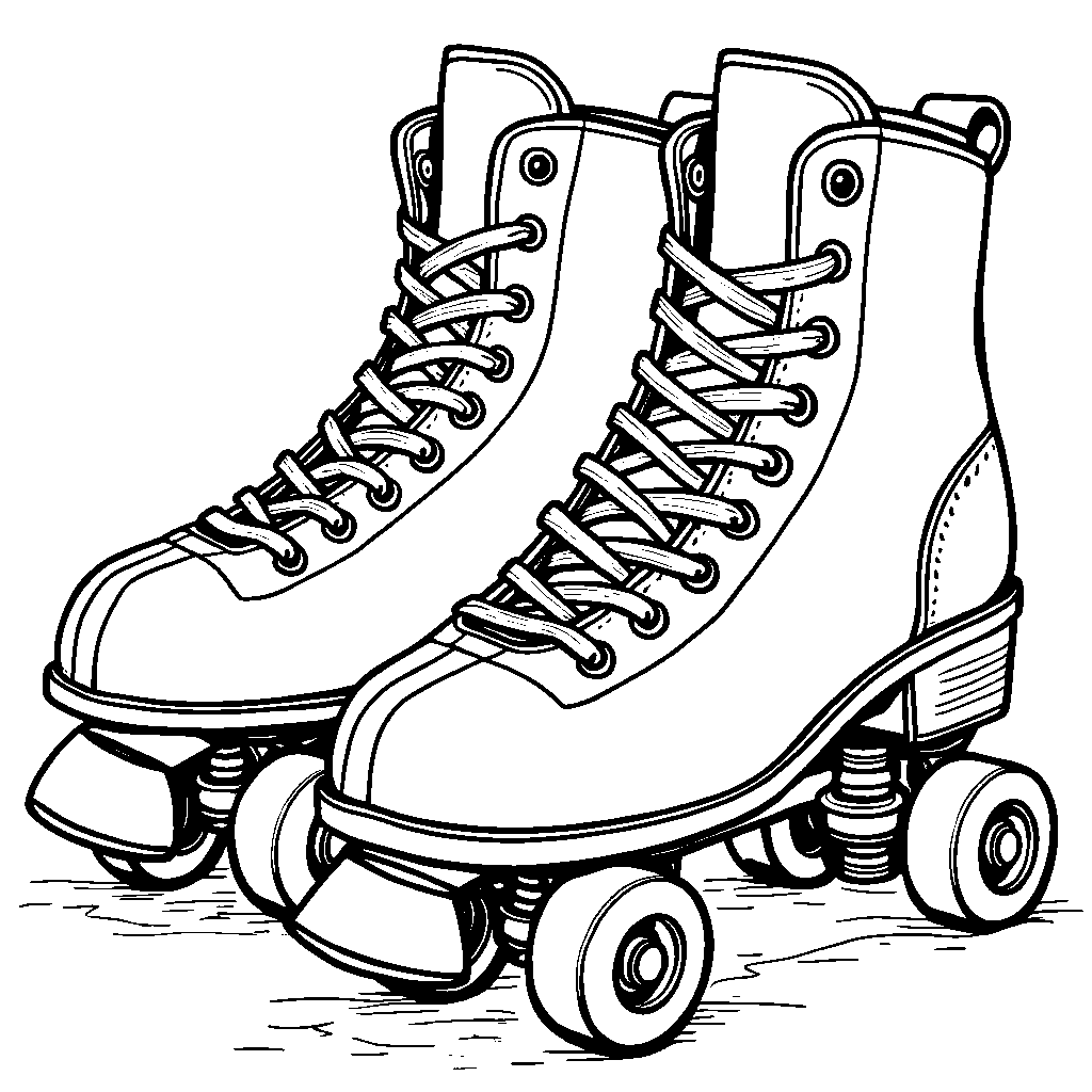 A pair of roller skates with flashing wheels