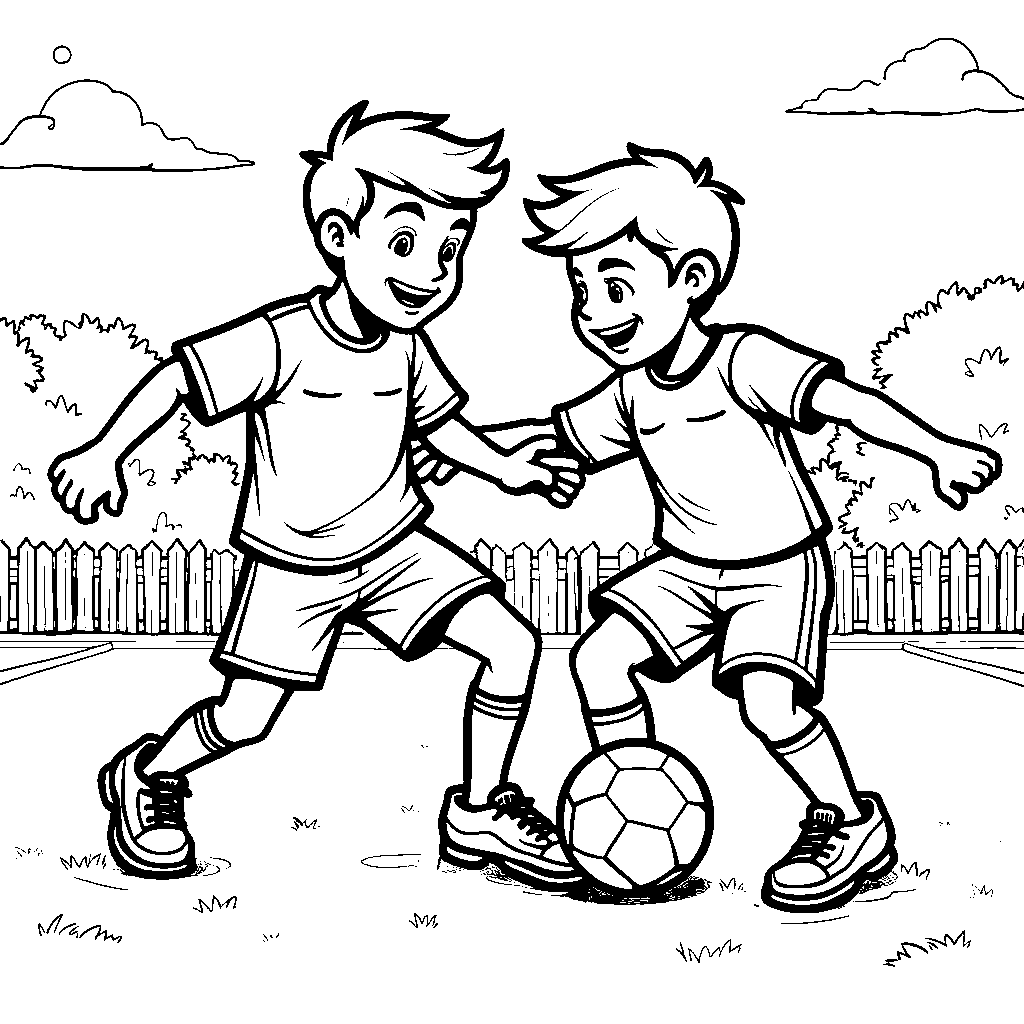 A pair of shoes playing a game of soccer