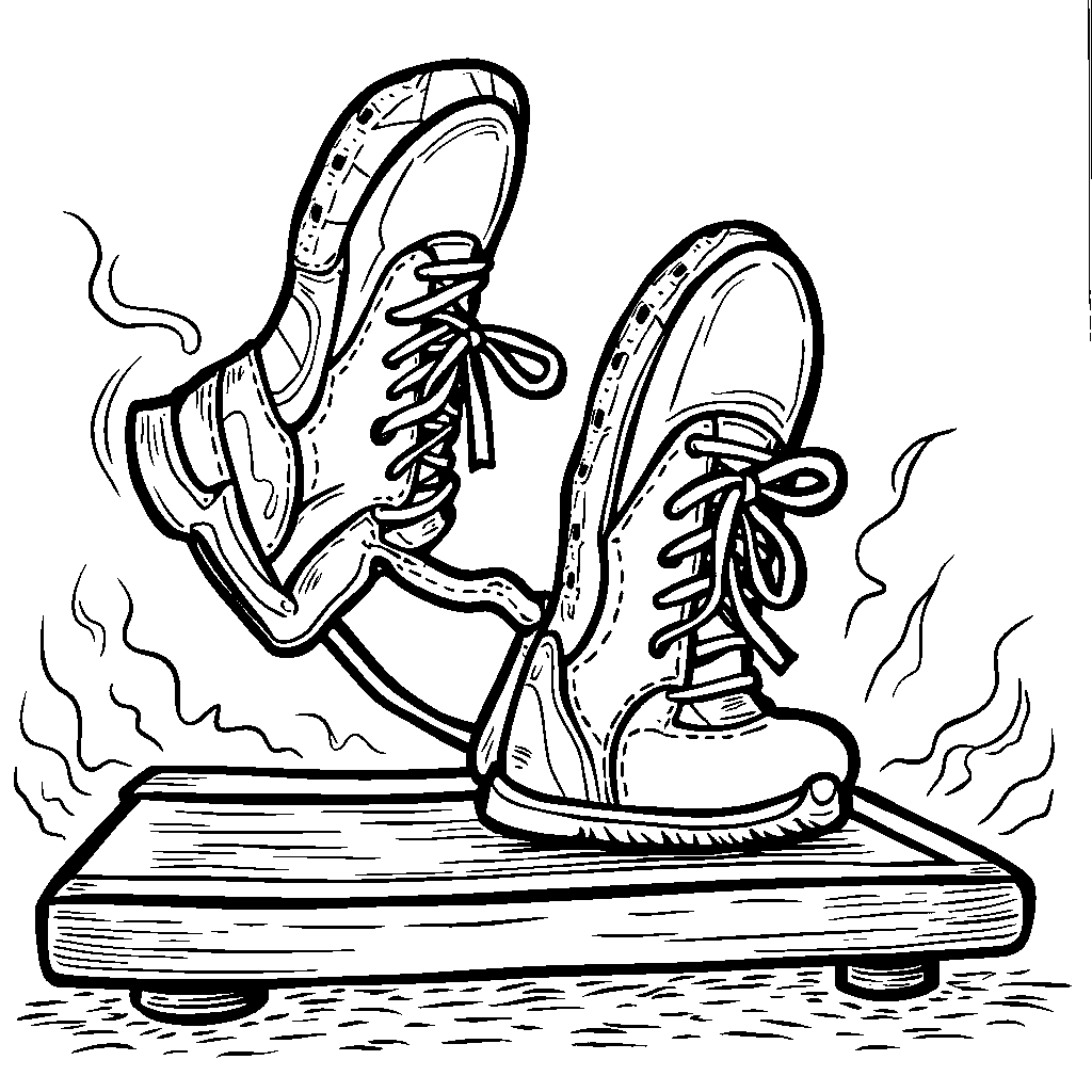 A pair of sneakers running on a treadmill