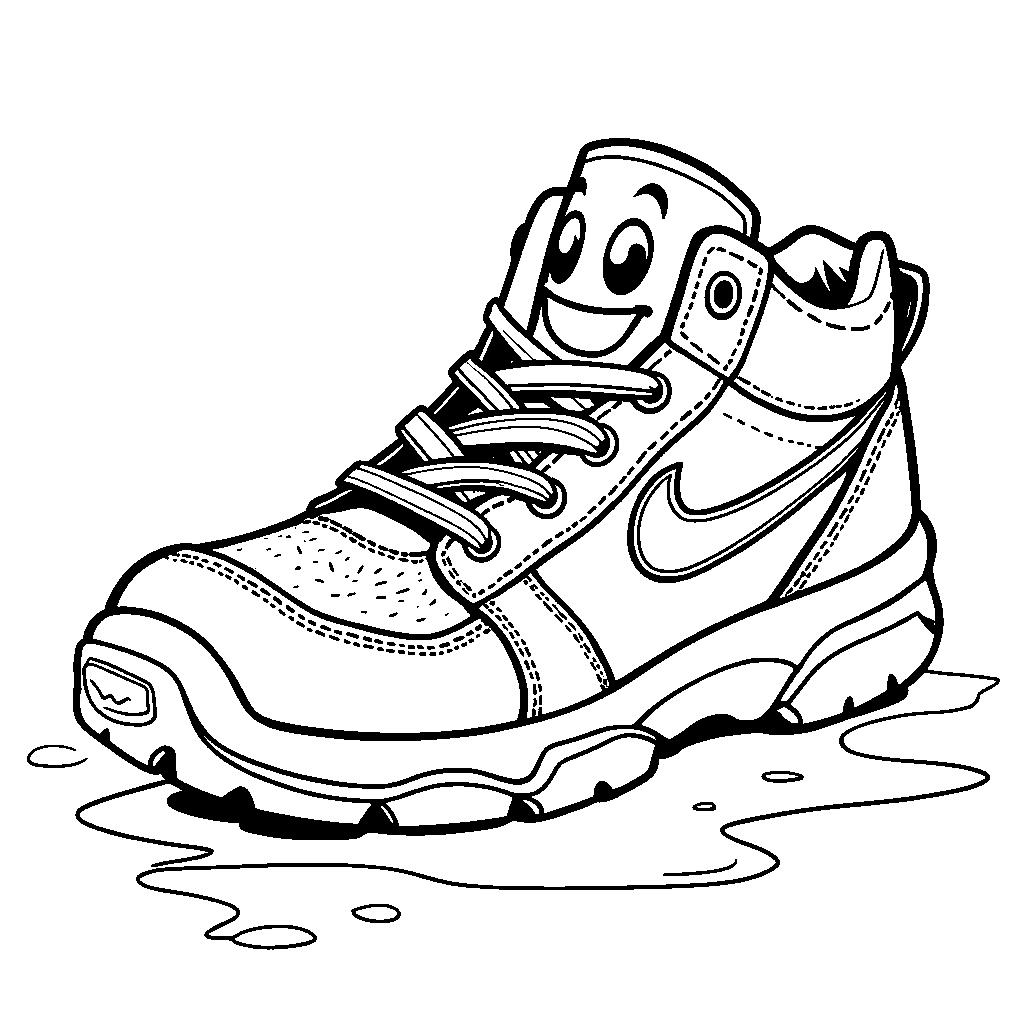 A shoe with a face and a big smile