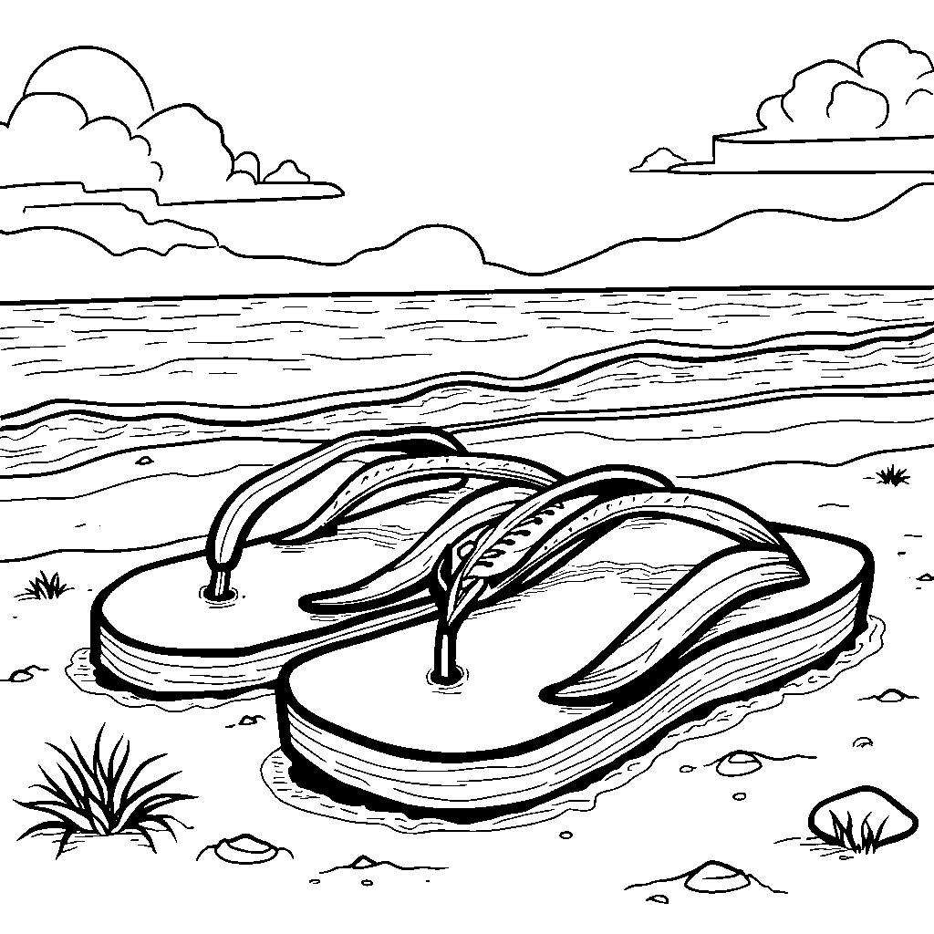 A single flip-flop on a sunny beach