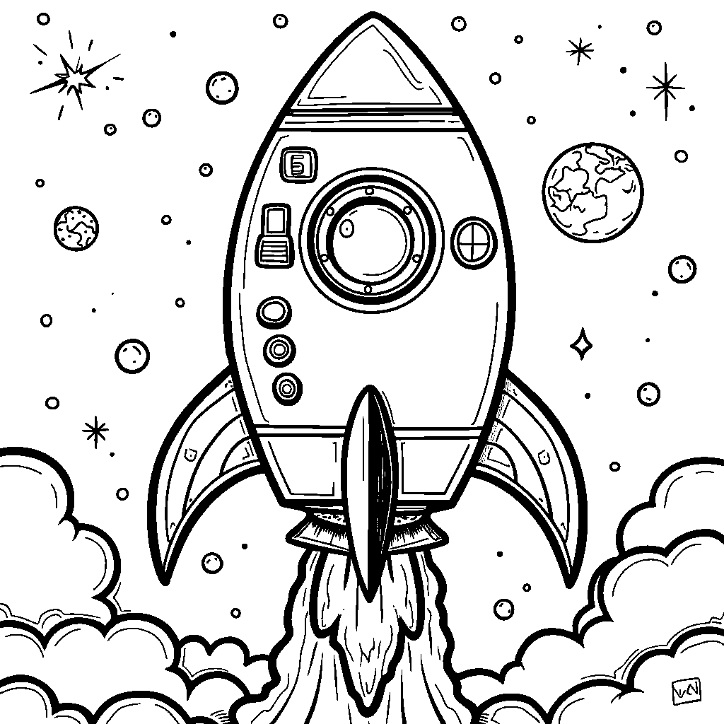 Rocket Ship with a Cockpit Full of Fun Buttons