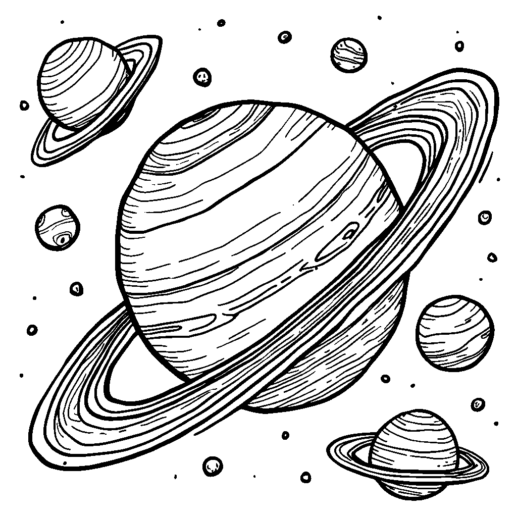 Solar System with Each Planet Having a Unique Face