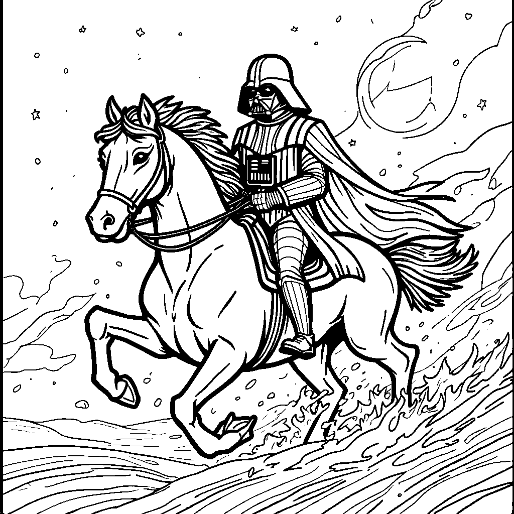 Darth Vader riding a space horse