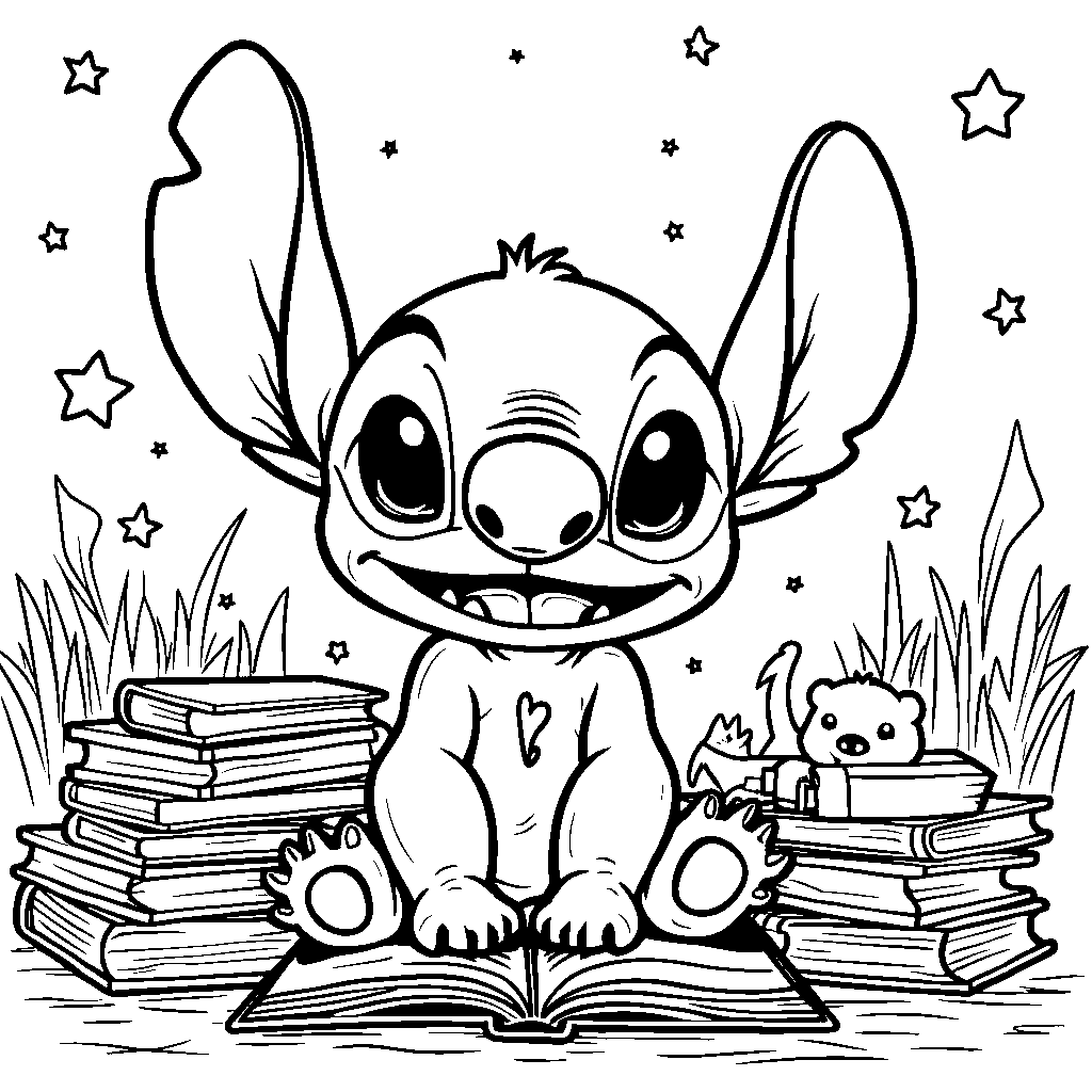 Stitch telling stories and using fun voices