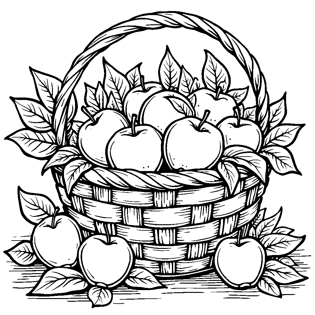 A basket full of freshly picked apples