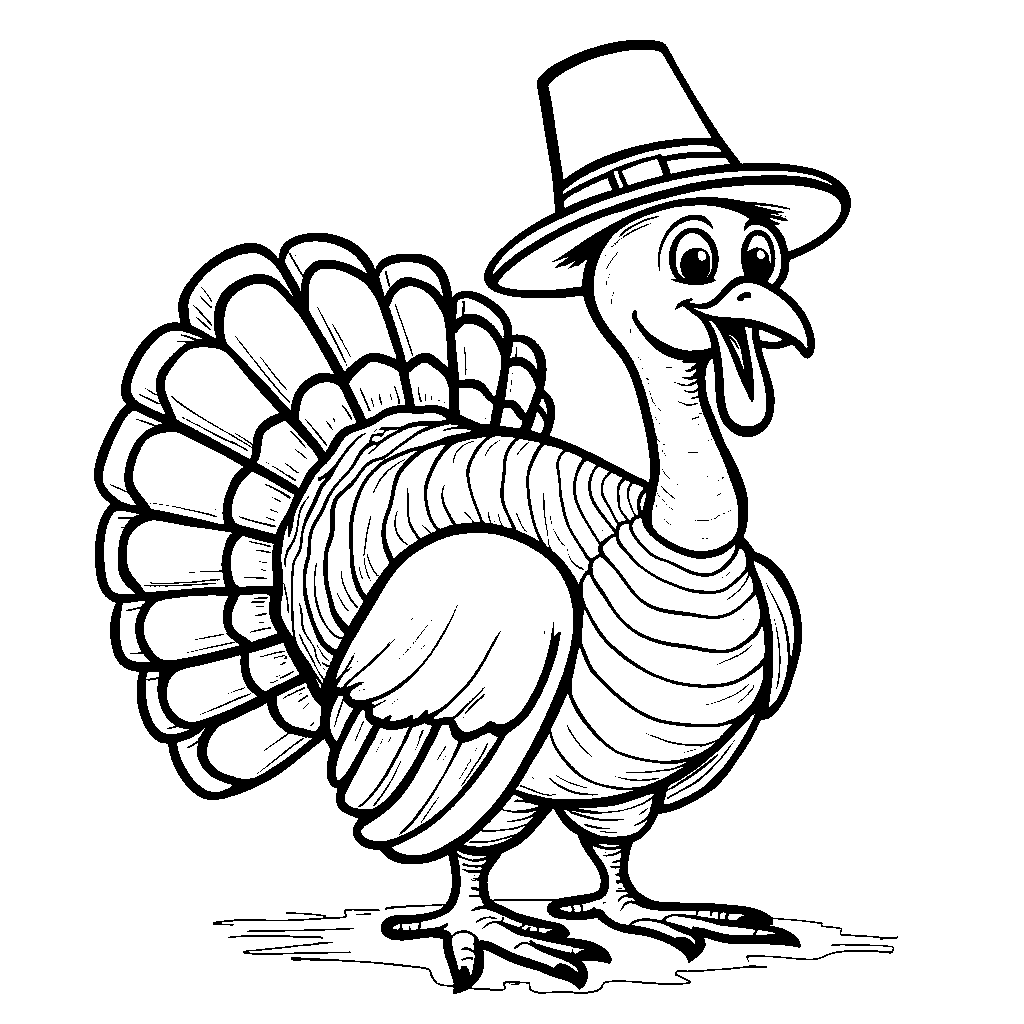 Turkey wearing a Pilgrim hat