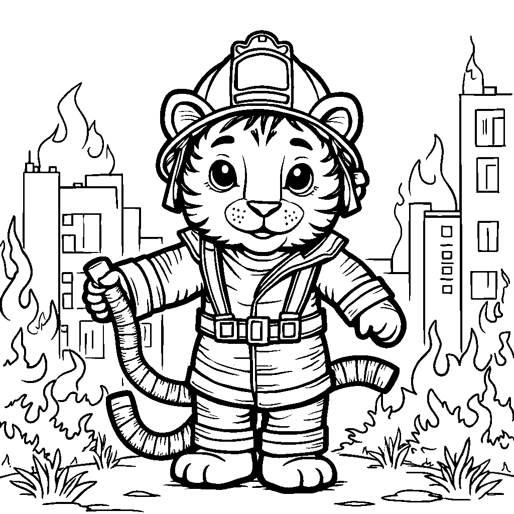 Roaring to the Rescue: Tiger the Firefighter!