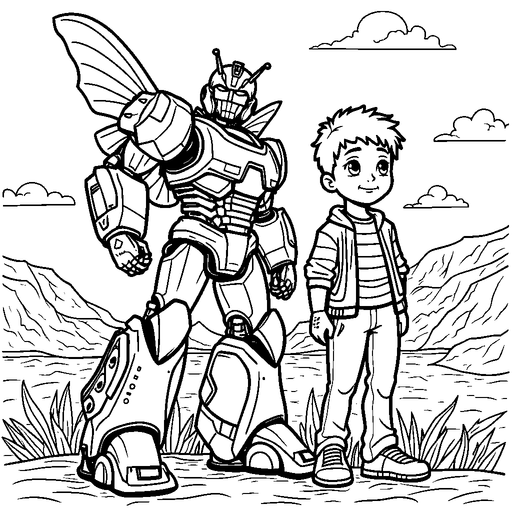 Bumblebee and Spike Witwicky going on a wild adventure