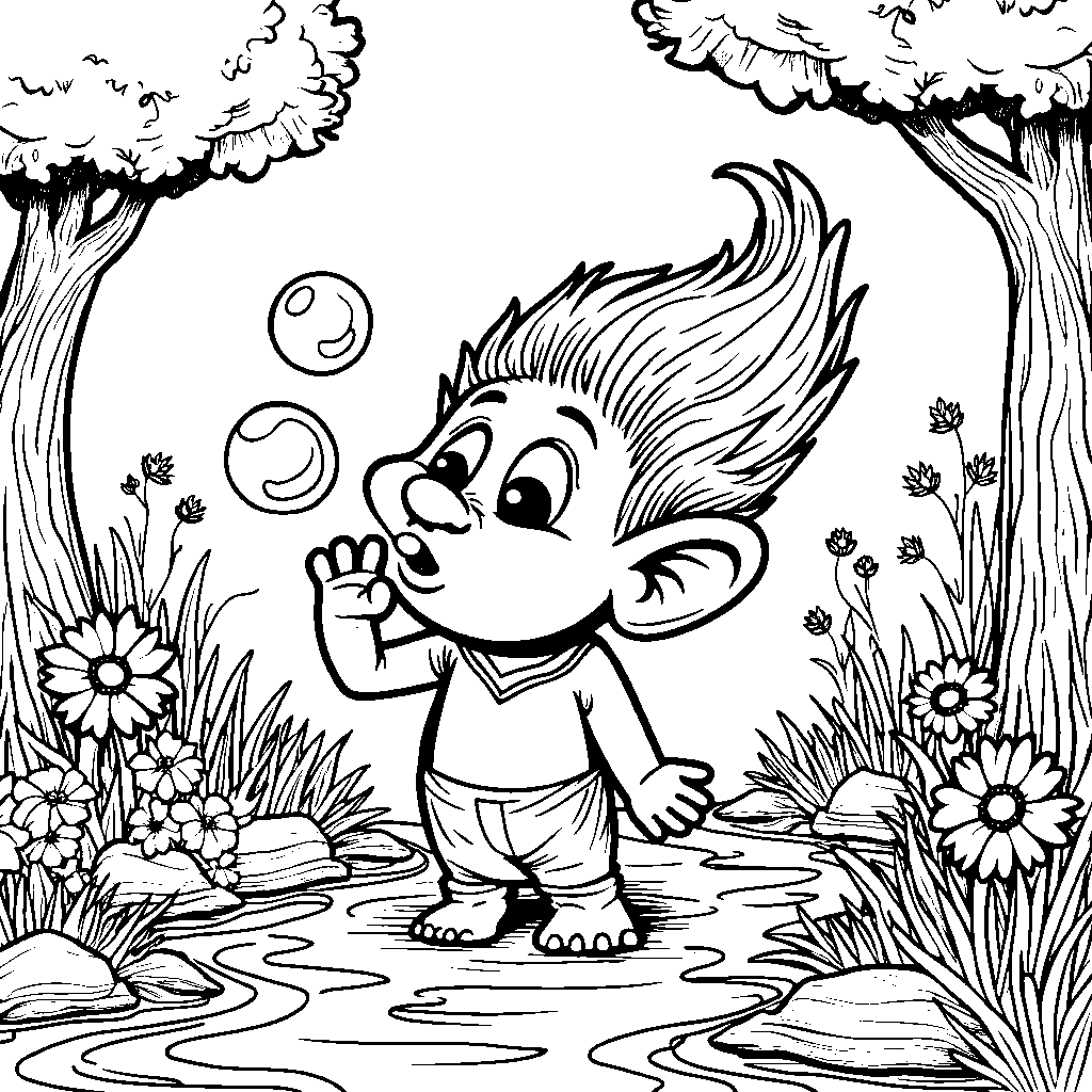 Troll blowing bubbles