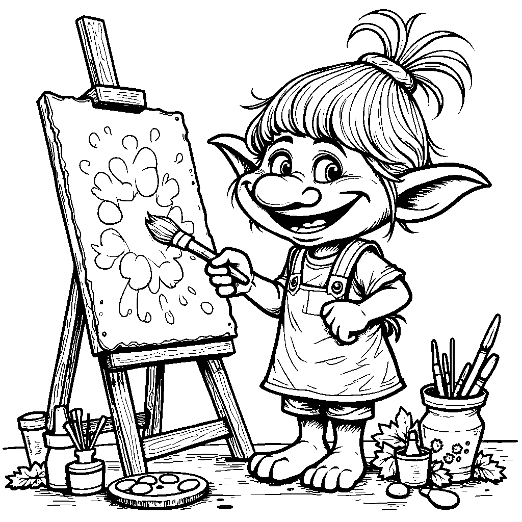 Troll holding a paintbrush