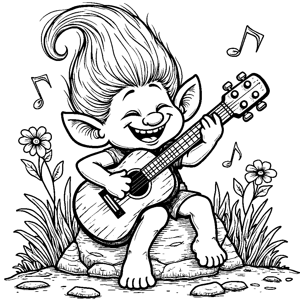 Troll playing a guitar