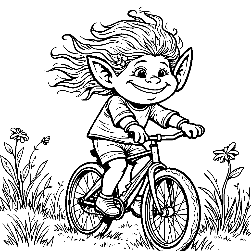 Troll riding a bicycle