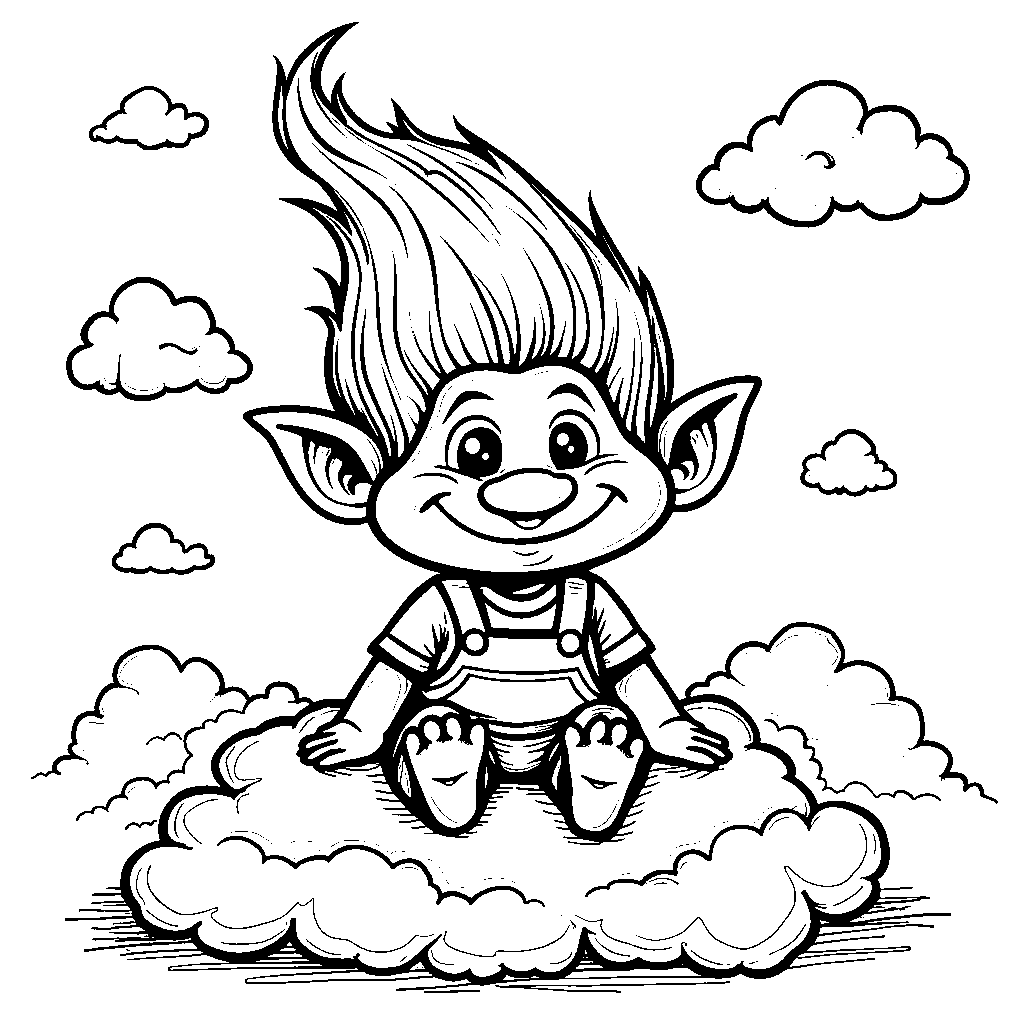 Troll sitting on a cloud