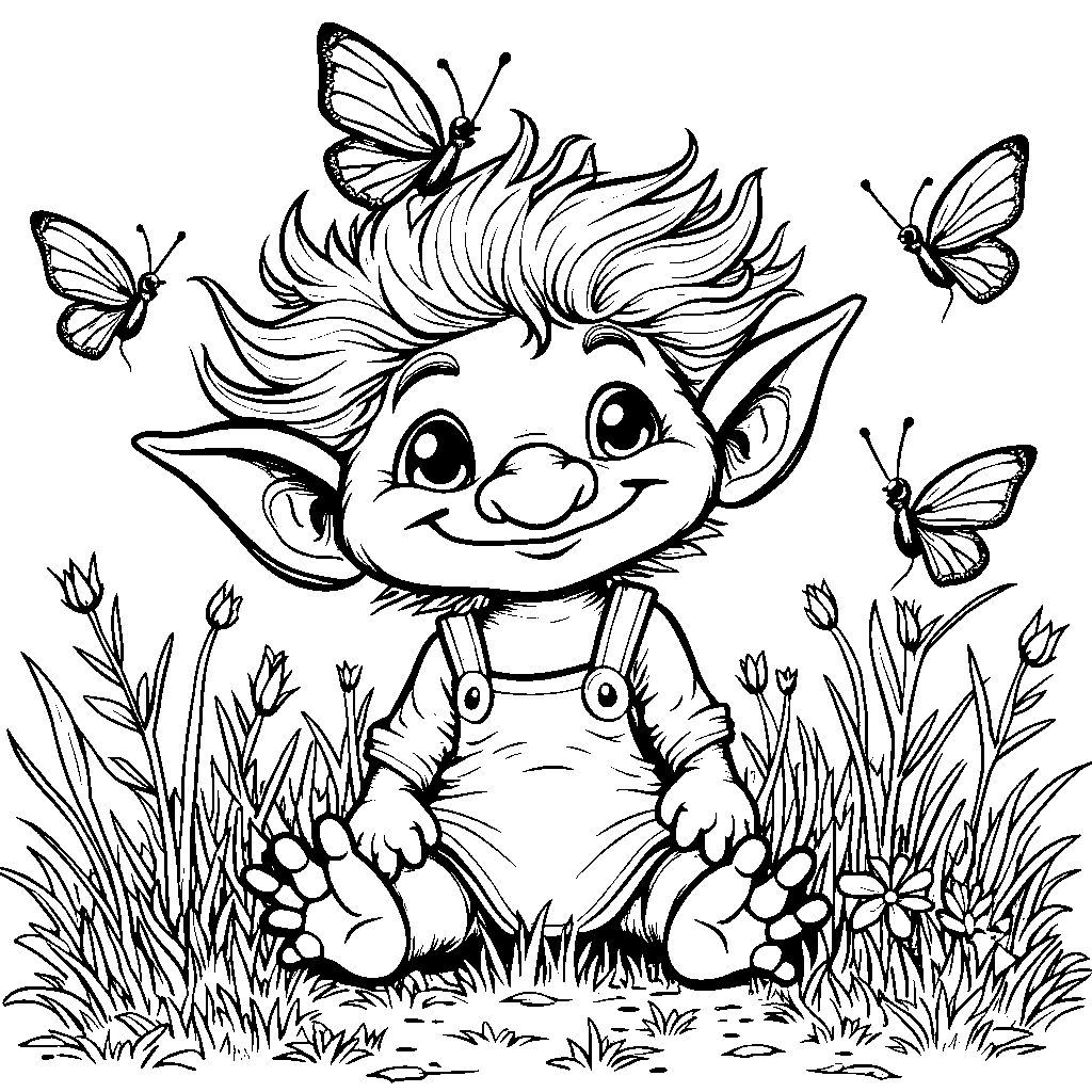 Troll surrounded by butterflies