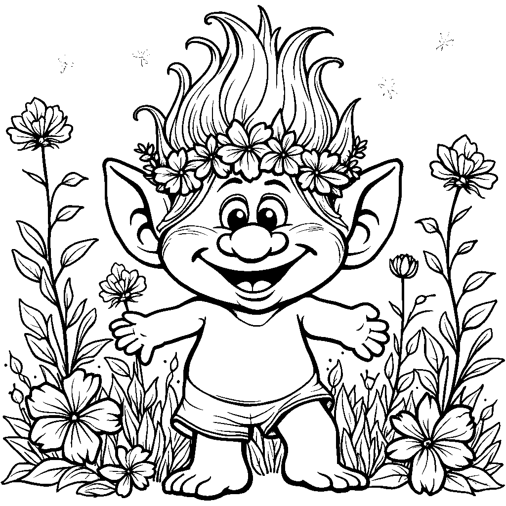 Troll with a flower crown