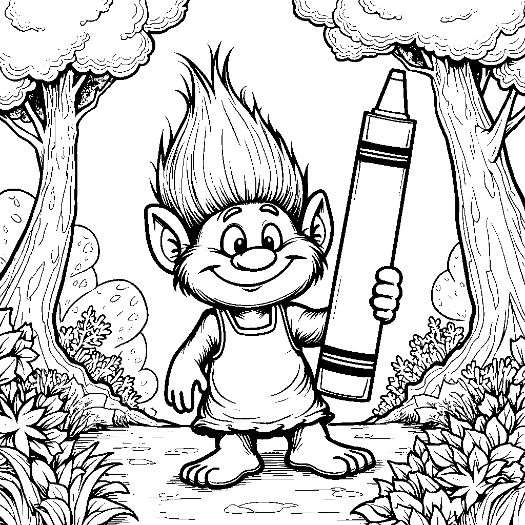 Troll with a giant crayon