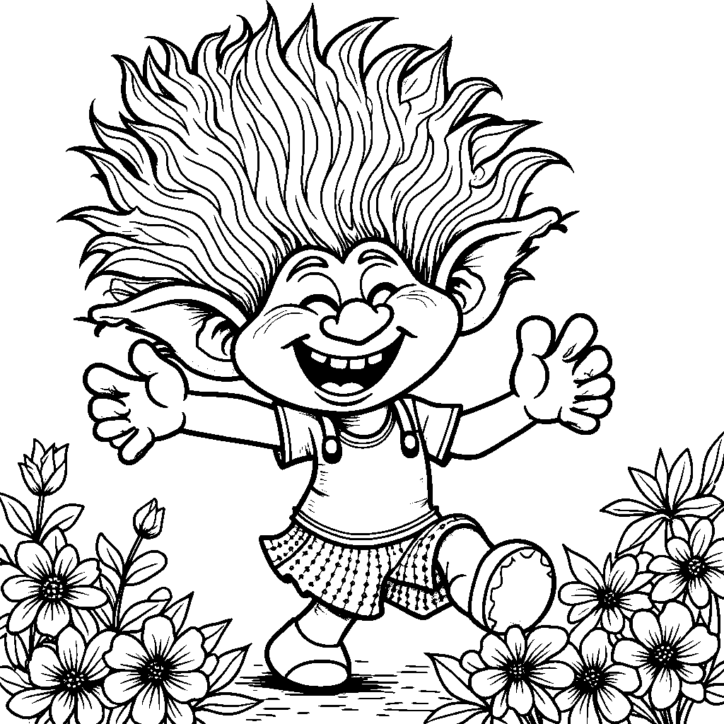 Troll with a rainbow-colored afro