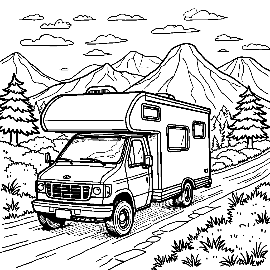 A camper truck going on a camping adventure