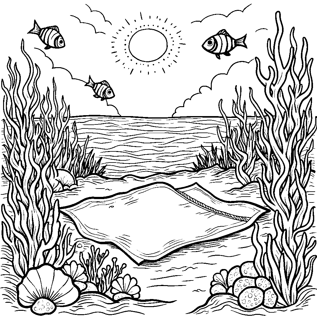 A coral reef with a hidden treasure map