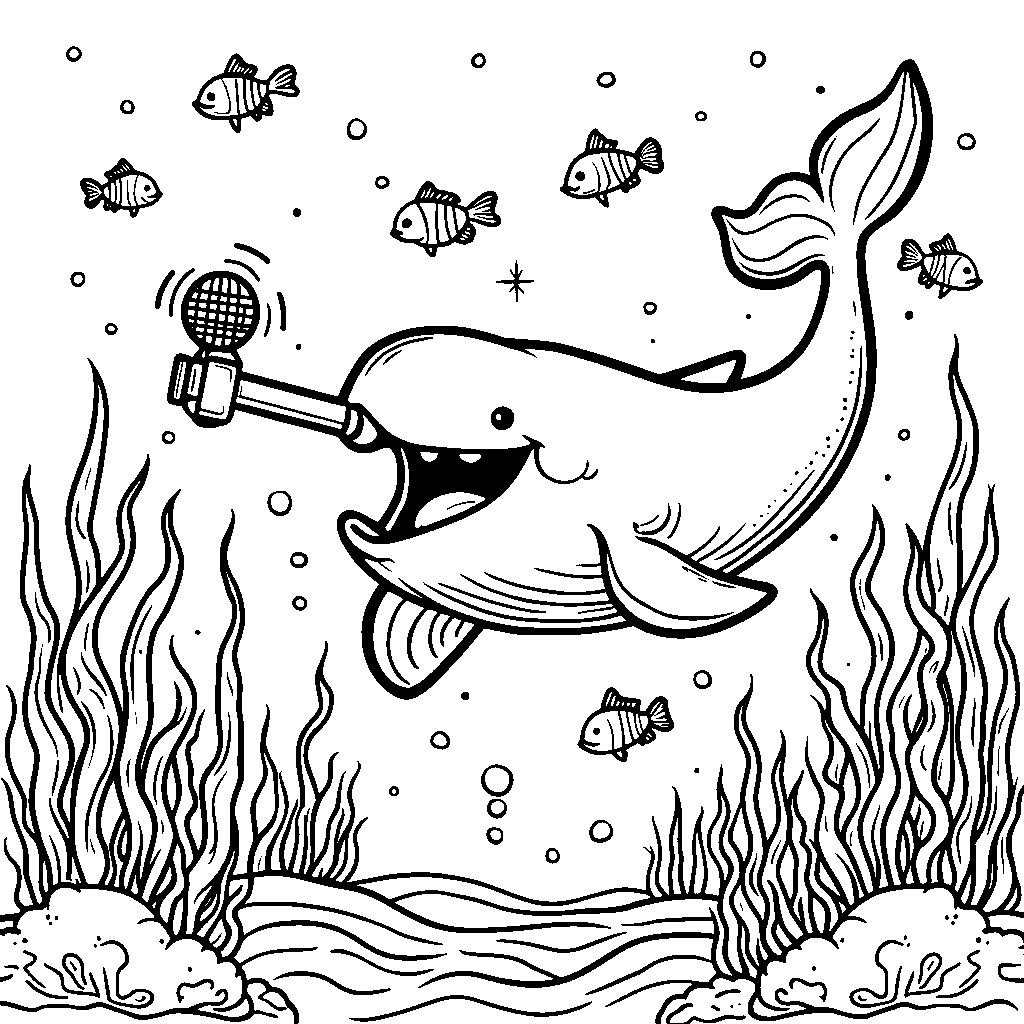 A friendly whale singing a song