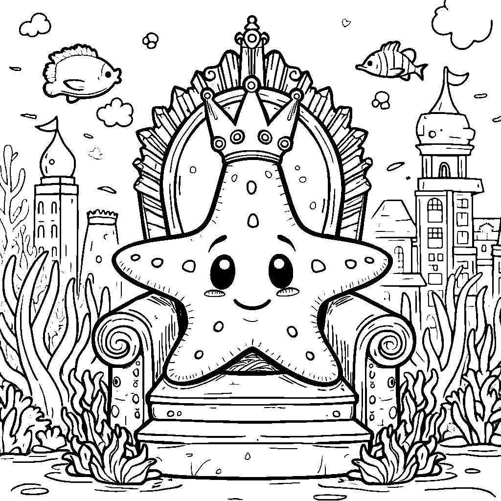 A starfish wearing a crown