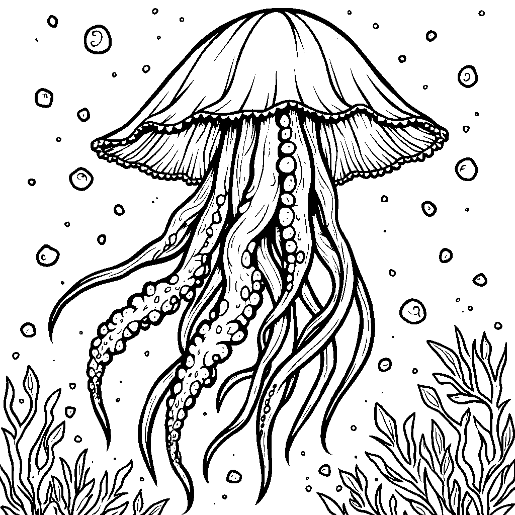 A jellyfish with a glowing umbrella