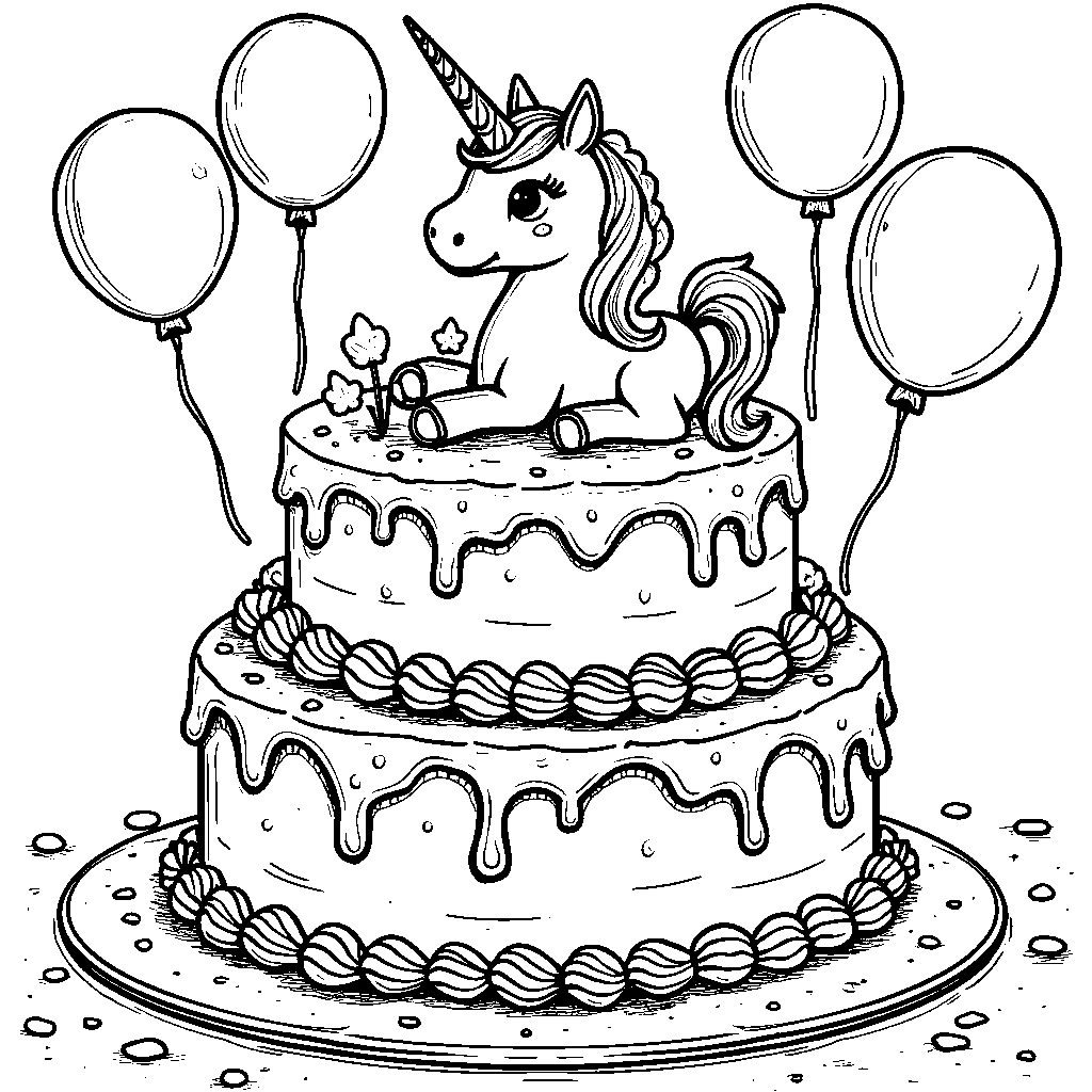 Unicorn cake with a hidden surprise inside