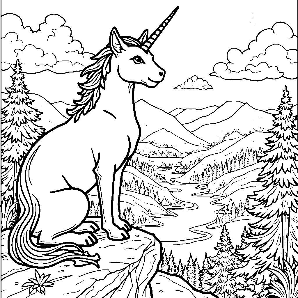 Whimsy at New Heights: A Unicorn Cat's Majestic Moment