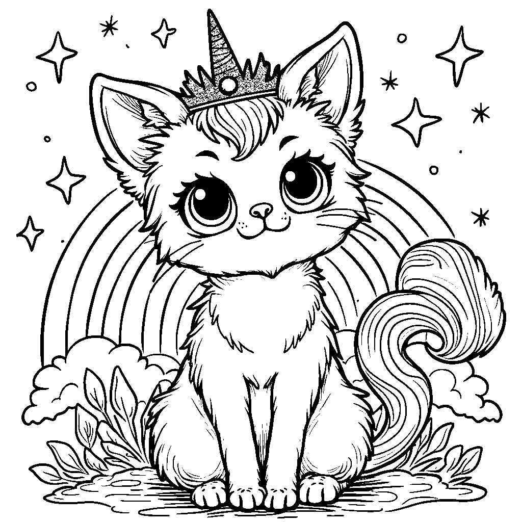 Unicorn cat wearing a sparkly tiara