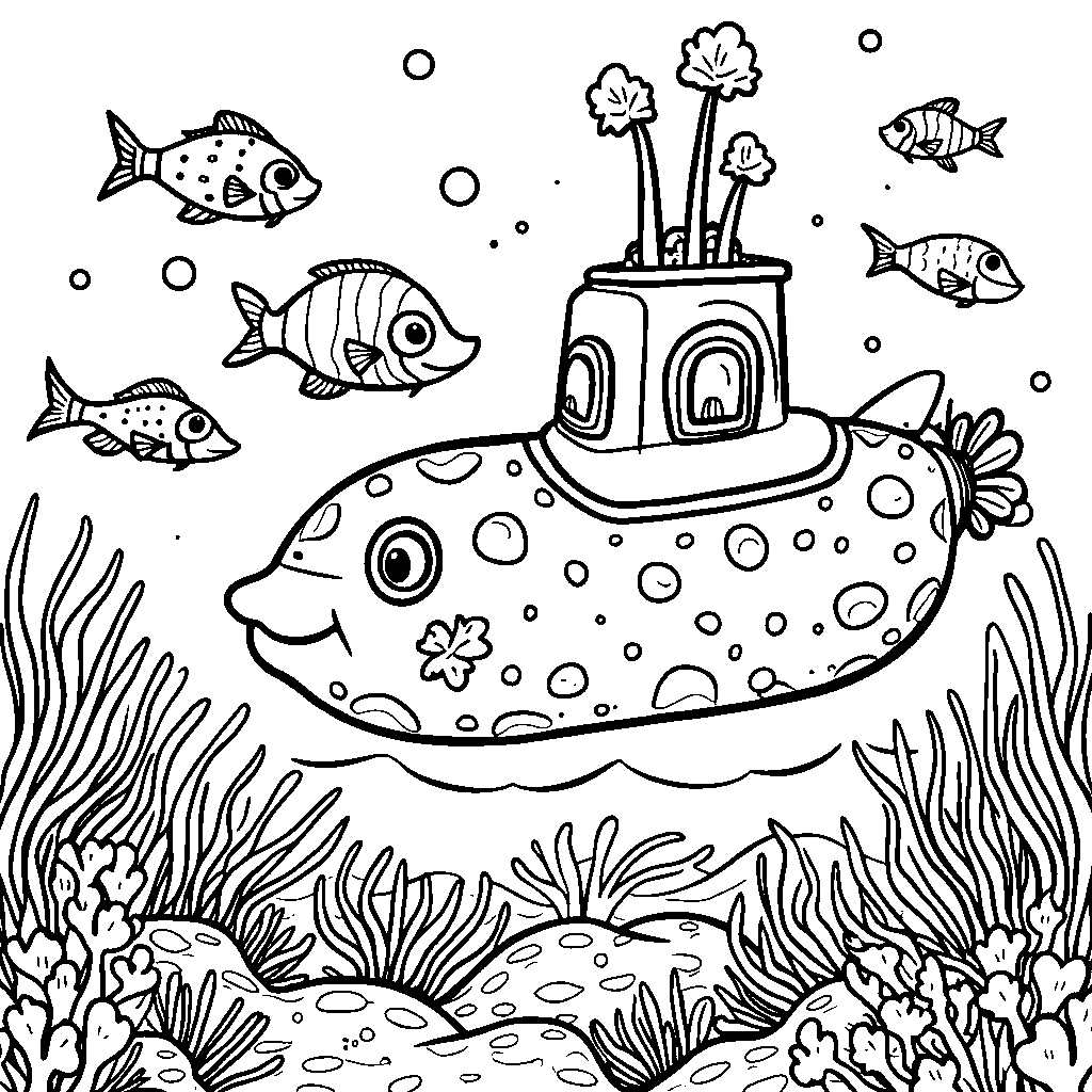 A cucumber submarine exploring the ocean