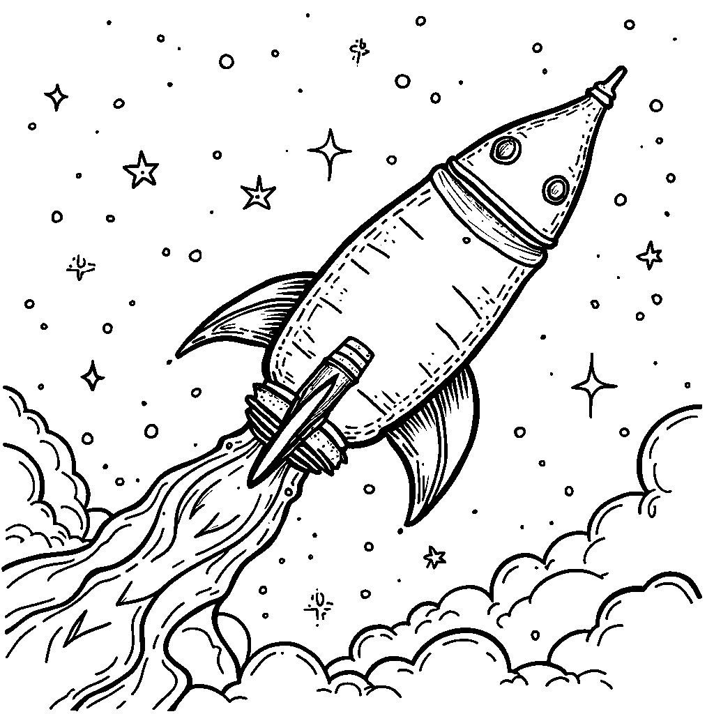 A radish spaceship blasting off