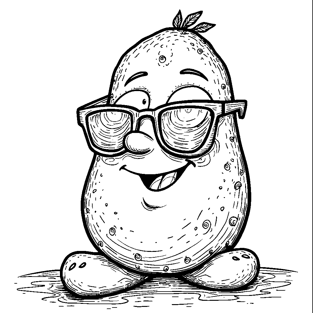 A smiling potato wearing sunglasses