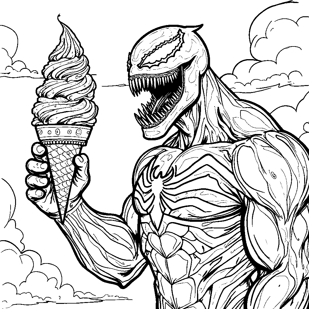 Venom holding a giant ice cream cone