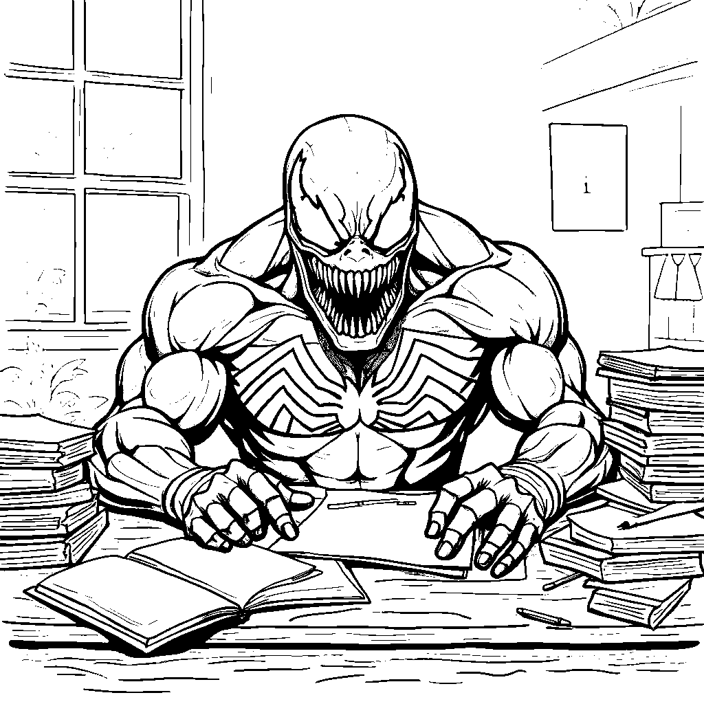 The Unlikely Student: Venom's Homework Struggles