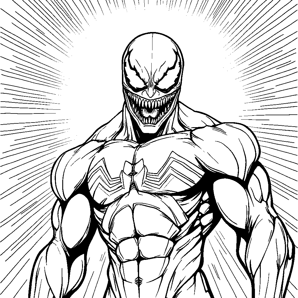 Venom surrounded by a halo of light