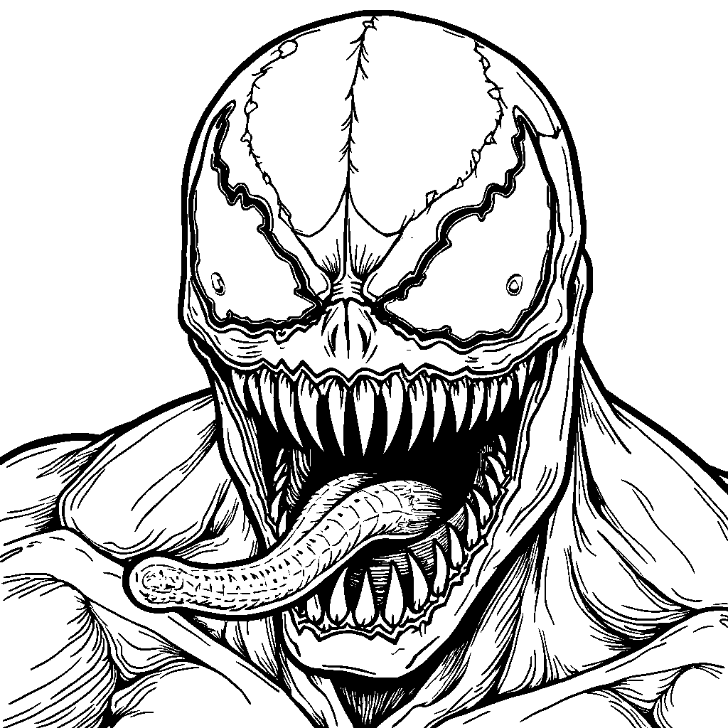 Venom's face with a surprised expression