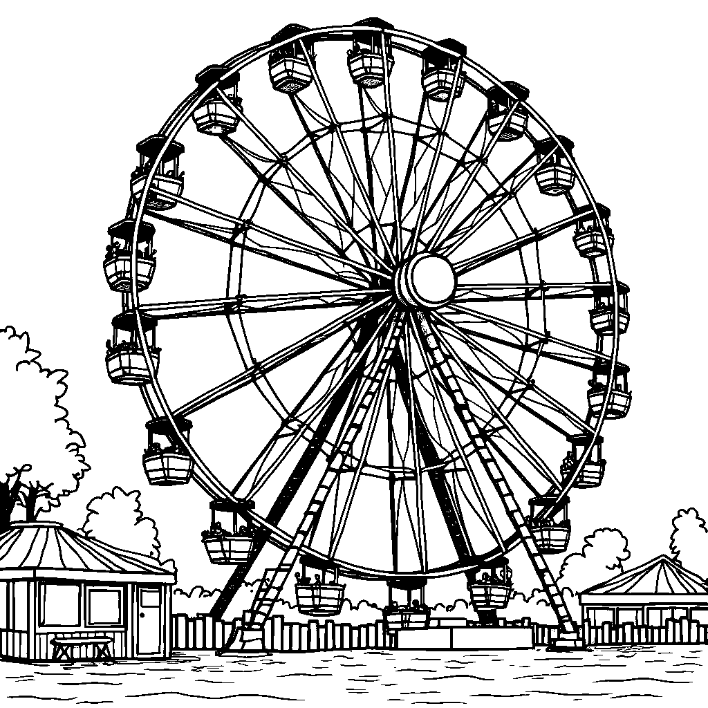 A giant volleyball as a Ferris wheel