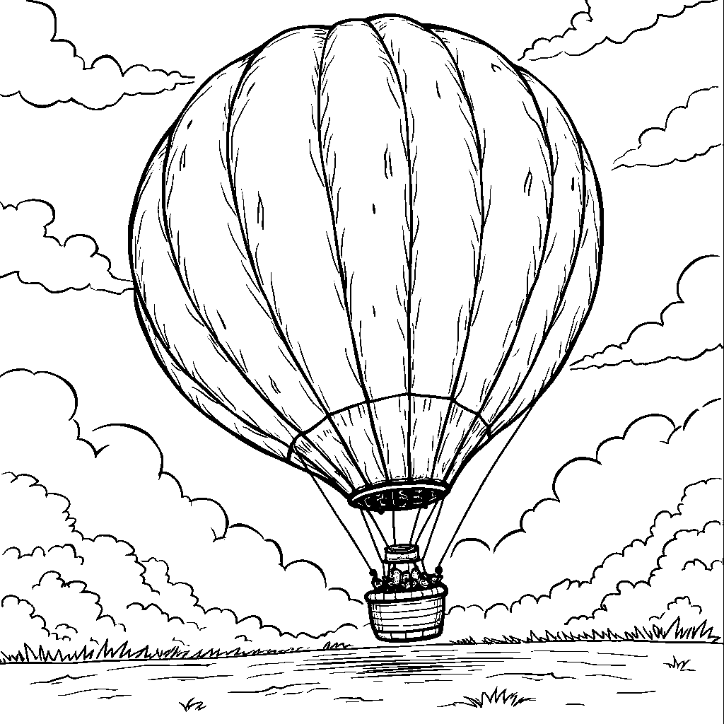 A giant volleyball as a hot air balloon