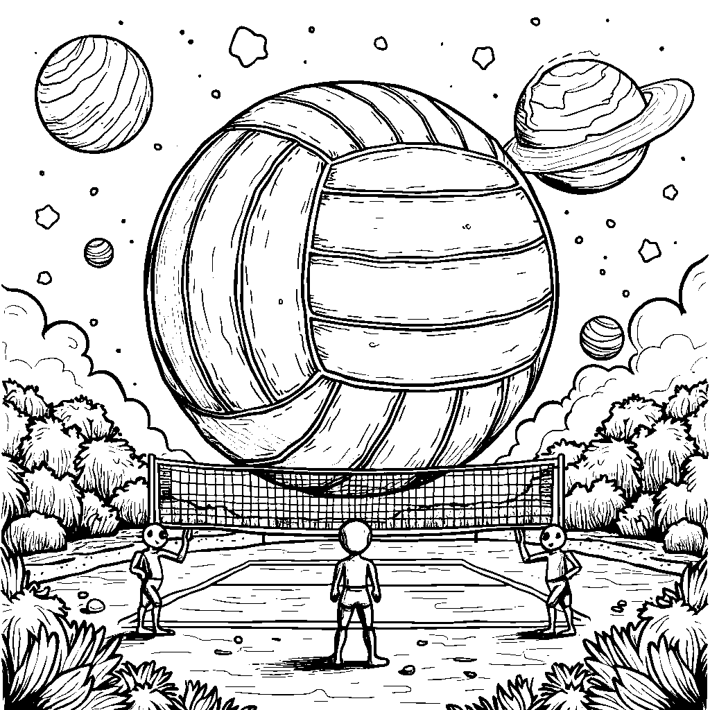 A giant volleyball as a planet