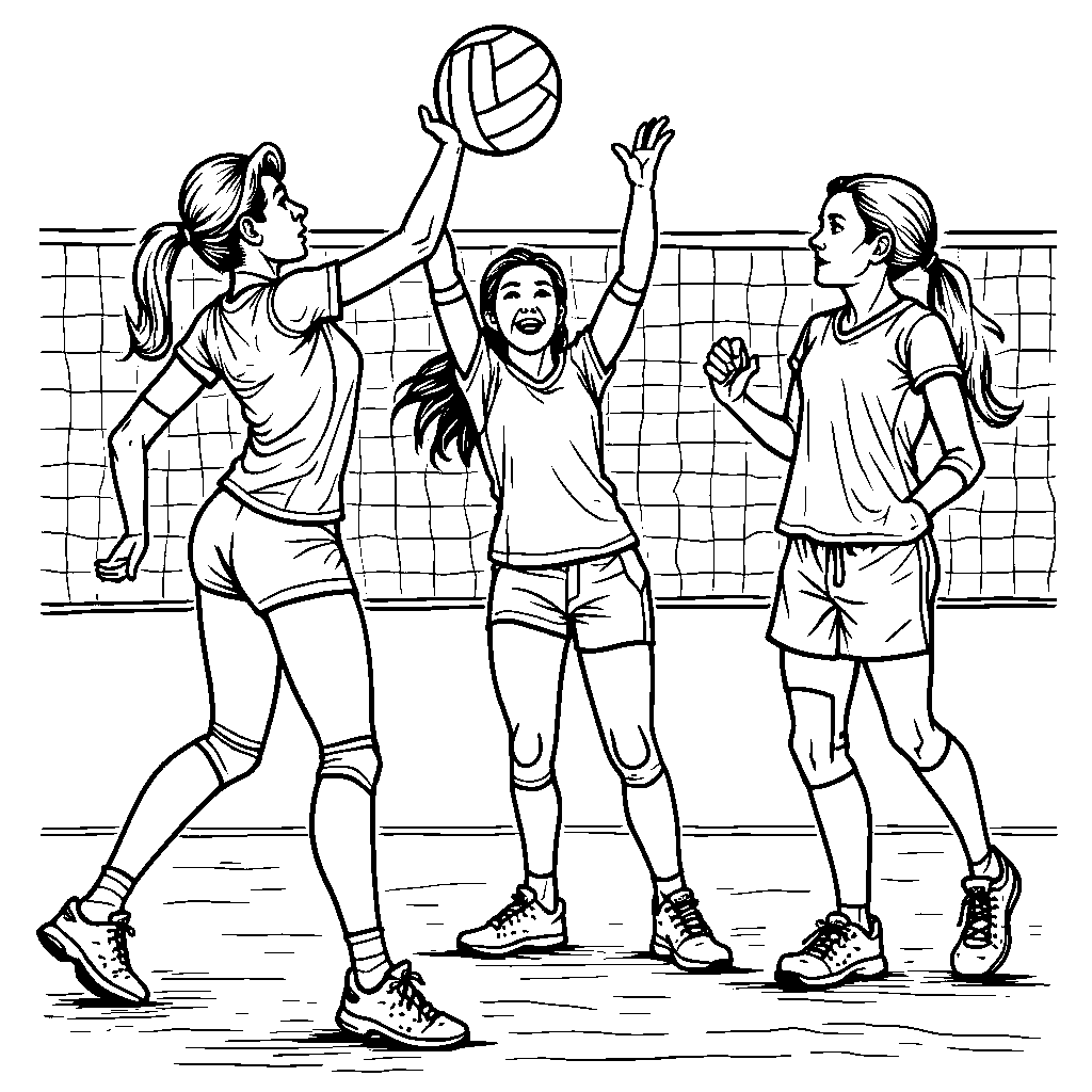 Volleyball players as fairy tale characters