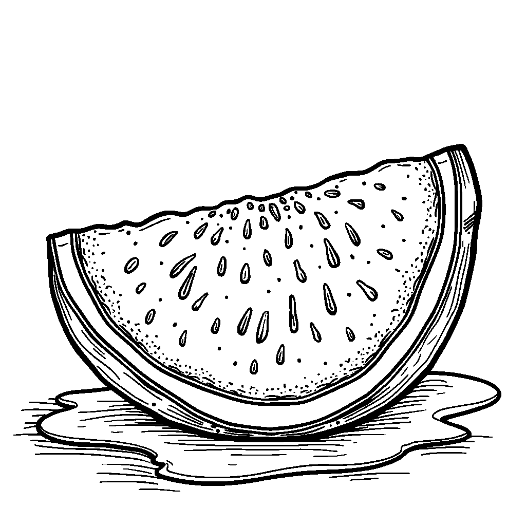 A watermelon slice with a sprinkle of sugar on top